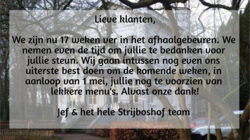 Strijboshof menu