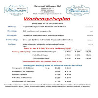 Metzgerei Widmann menu