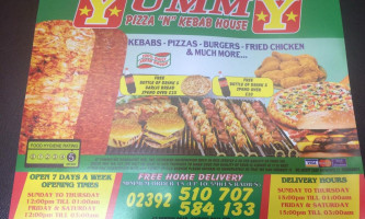 Yummies Kebab Pizza House menu