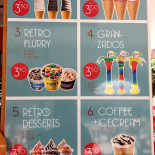 Retro Ice Cream menu
