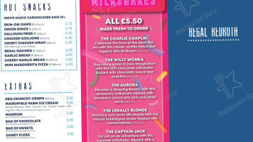 Regal Redruth Theatre, Cinema, Restaurant Bar menu