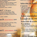 Zarzales menu