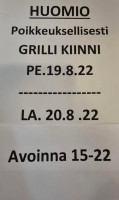 Yki-grilli menu