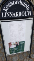 Kesaeravintola Linnakrouvi menu