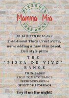 Mamma Mia Pizzeria And Takeaway menu