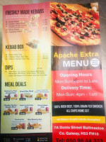 Apache Pizza Ballinasloe Pizza Delivery Ballinalsoe menu