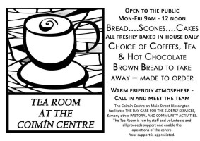 Tea Room At The Coimin Centre menu