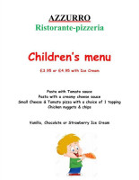 Azzurro Italian Arbroath menu