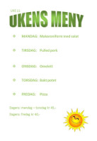 Matkroken Kantine menu