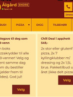 Pizzabakeren Opstad menu