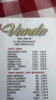 Pizzeria Vanda menu