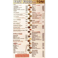 Fast Food Toni menu