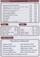 Castle Falcon menu