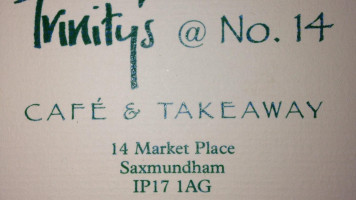 Trinity's At No.14 menu
