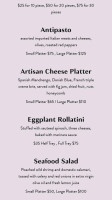 The Oven Pizzeria menu