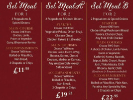 Mr Singh's menu