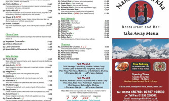 Gomersal Park menu