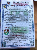 The Old Lamp Room menu