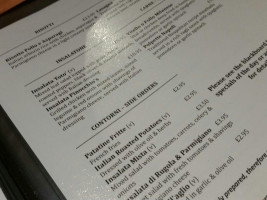 Pinocchio's menu