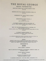 The Royal George menu