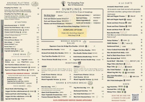 The Dumpling Tree Bar Restaurant menu