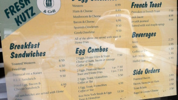 Brysons Bakery menu