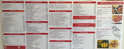 Sun Wah menu