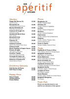 Aperitif menu