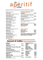 Aperitif menu