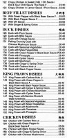 Regency menu