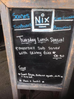 N I X Bistro menu