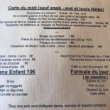 La Bergerie menu