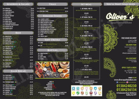 Oliver's menu