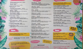 Johnny Kahuna's menu