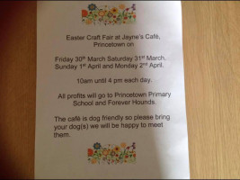 Jayne's At Princetown menu