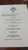 The Bayview menu