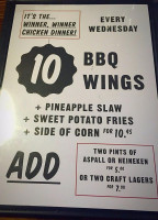 The Sindercombe Social menu