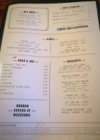 The Sindercombe Social menu