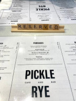 Pickle & Rye menu