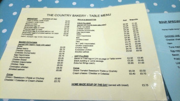 Aran Bakery menu