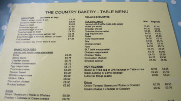 Aran Bakery menu