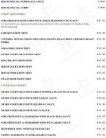Victoria Asian Cuisine menu