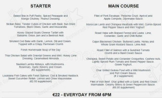 Odells Bistro menu